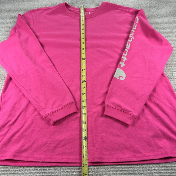 Carhartt Long Sleeve T-Shirt Women 1X Pink Loose Fit TK0231-W - Picture 7 of 9